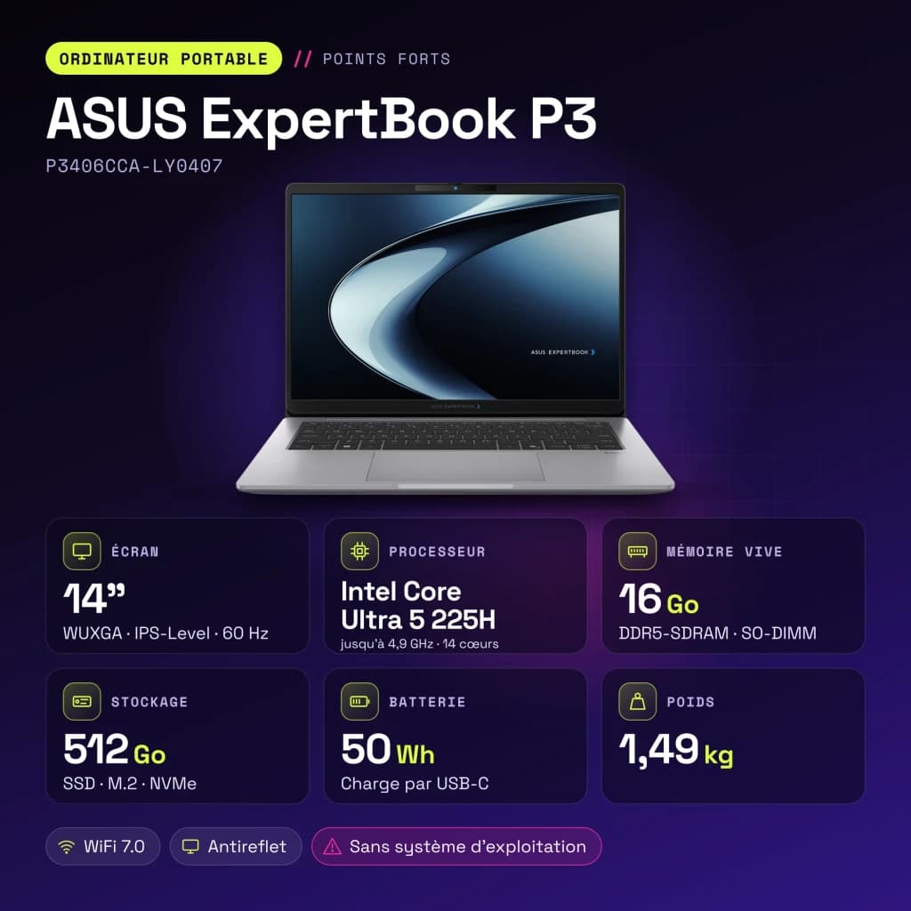 ASUS ExpertBook P3 G1 16GB Cinzento