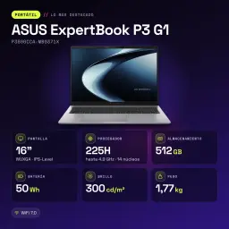 ASUS ExpertBook P3 G1 16GB Cinzento - características
