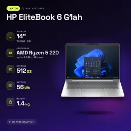 PC portable HP EliteBook 6 G1ah 16 Go/512 Go 14 pouces WUXGA AMD Ryzen 5 220 SSD Windows 11 Pro Argent - 300 cd/m²