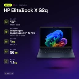 Ordinateur portable HP EliteBook X G2q 32 Go/1 To 14 pouces OLED Snapdragon X1P-42-100 SSD Windows 11 Pro Bleu atmosférico