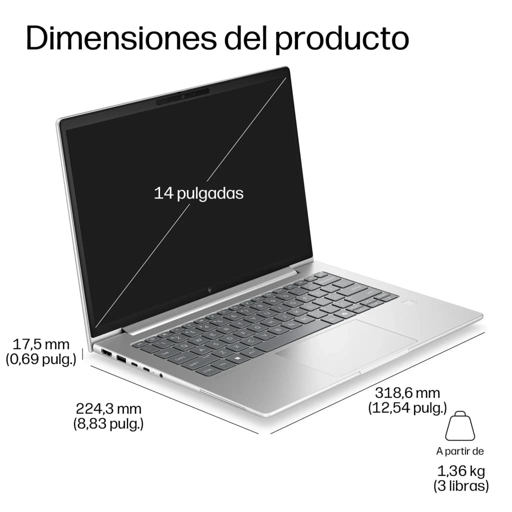 Portátil HP EliteBook 6 G2i Wolf Pro Security Edition 16GB/512GB 14 pulgadas WUXGA Intel Core 5 320 SSD Plata - 300 cd/m²
