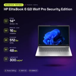 Portátil HP EliteBook 6 G2i Wolf Pro Security Edition 16GB/512GB 14 pulgadas WUXGA Intel Core 5 320 SSD Plata - 8533 MHz