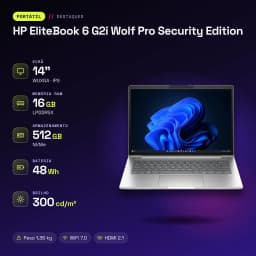 Portátil HP EliteBook 6 G2i Wolf Pro Security Edition 16GB/512GB 14 pulgadas WUXGA Intel Core 5 320 SSD Plata - WiFi 7.0