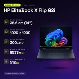 Portátil HP EliteBook X Flip G2i 32GB/512GB 14 pulgadas Táctil Intel Core Ultra 5 325 SSD Windows 11 Pro Azul - 8533 MHz