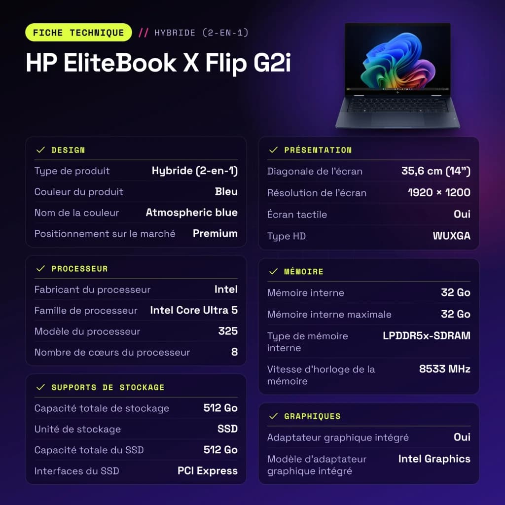HP EliteBook X Flip G2i 32GB Azul
