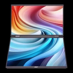 Monitor Portátil Acer 15.6 polegadas FHD IPS 60Hz 8 ms Prata PD163Qbmiuux - duas telas empilhadas