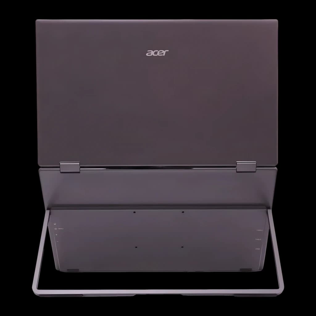 Monitor Portátil Acer 15.6 polegadas FHD IPS 60Hz 8 ms Prata PD163Qbmiuux - tampa traseira com logo Acer