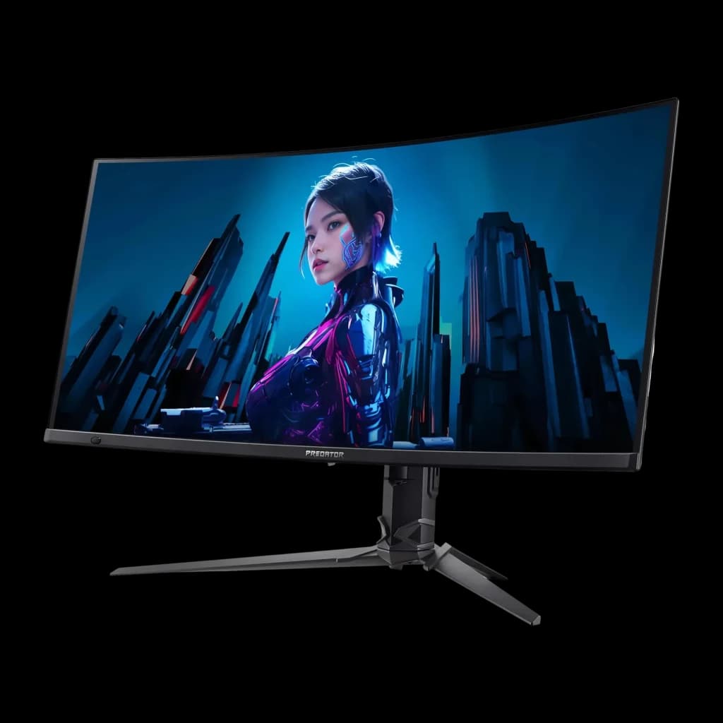 Monitor Acer Predator 34 polegadas QD-OLED 240Hz Curvo UWQHD Preto UM.CXXEE.501 - ecrã curvo ultrawide ligado