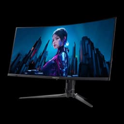 Monitor Acer Predator 34 polegadas QD-OLED 240Hz Curvo UWQHD Preto UM.CXXEE.501 - ecrã curvo ultrawide ligado