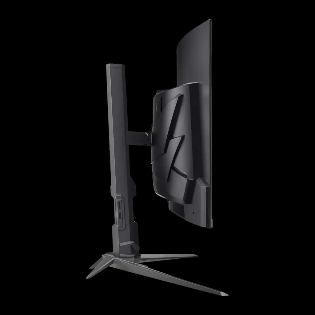 Monitor Acer Predator 34 polegadas QD-OLED 240Hz Curvo UWQHD Preto UM.CXXEE.501 - traseira com design angular