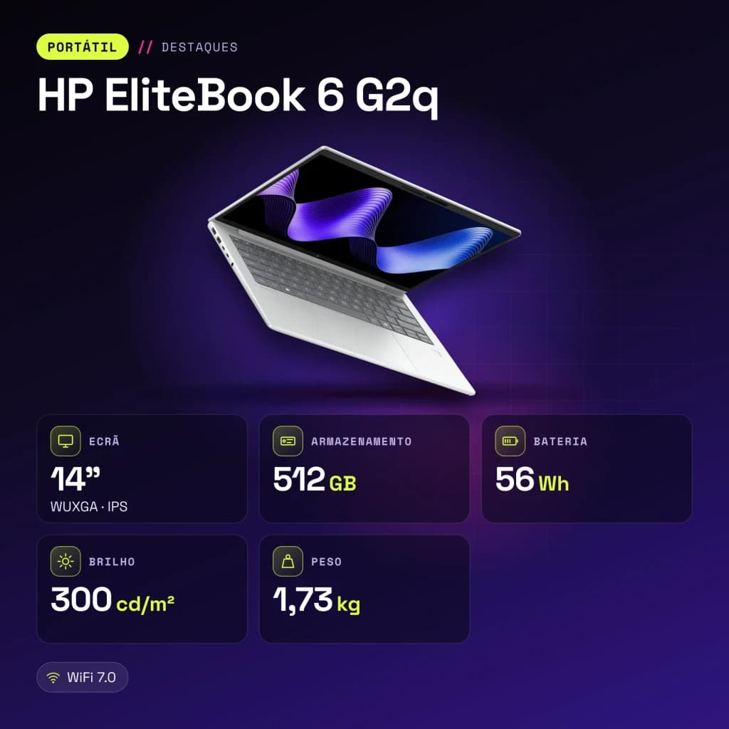 PC portable HP EliteBook 6 G2q 16Go/512Go 14 pouces WUXGA IPS Qualcomm Snapdragon X2 Plus X2P-64-100 SSD Windows 11 Pro