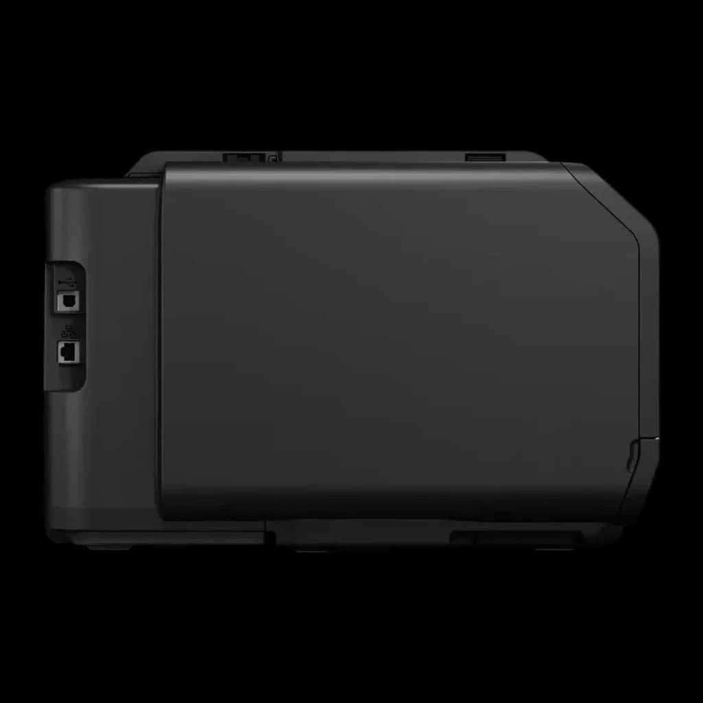 Impressora fotográfica Canon imagePROGRAF Color Wi-Fi Preto PRO-1100 - portas USB e ethernet visíveis