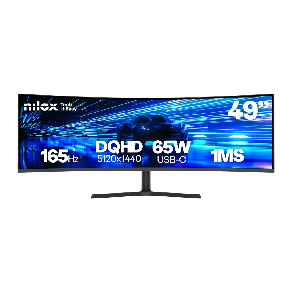 Moniteur Nilox 49 pouces 165Hz Incurvé Dual QHD VA Noir NXM49CRVDC2