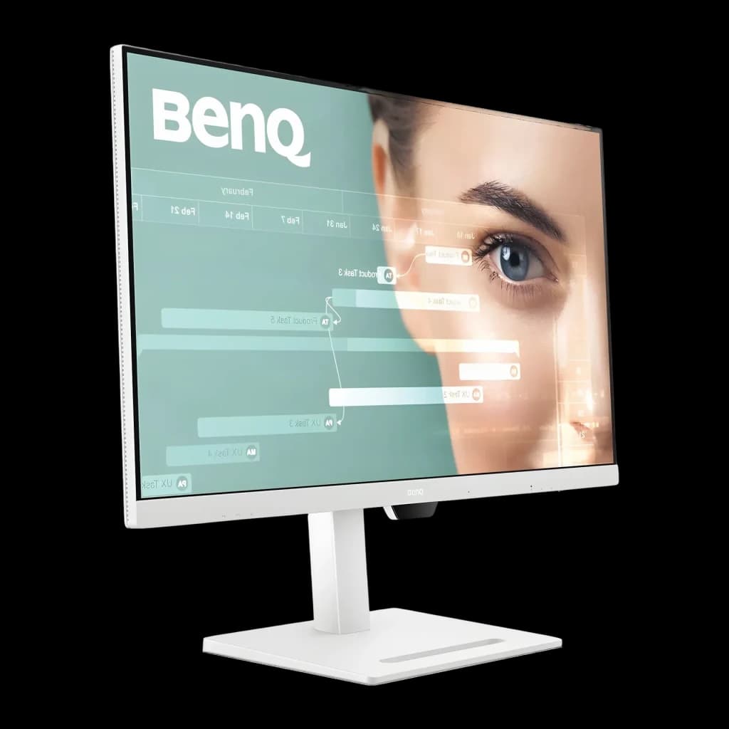 Monitor BenQ 31.5 pulgadas QHD IPS 75Hz 5 ms Blanco GW3290QT - pantalla encendida con interfaz UI y cámara web