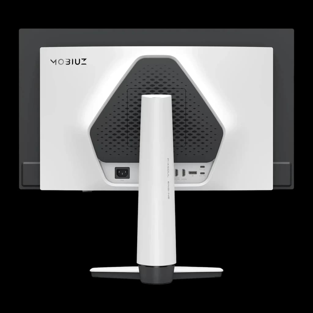 Monitor gaming BenQ MOBIUZ 26,5 pulgadas OLED 240Hz 4K IPS Negro/Blanco EX271UZ - panel trasero con rejilla