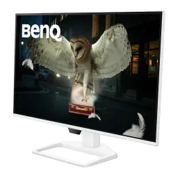 Moniteur BenQ EW270Q 27 pouces 200Hz QHD IPS Blanc - écran avec chouette en vol et bordure blanche fine