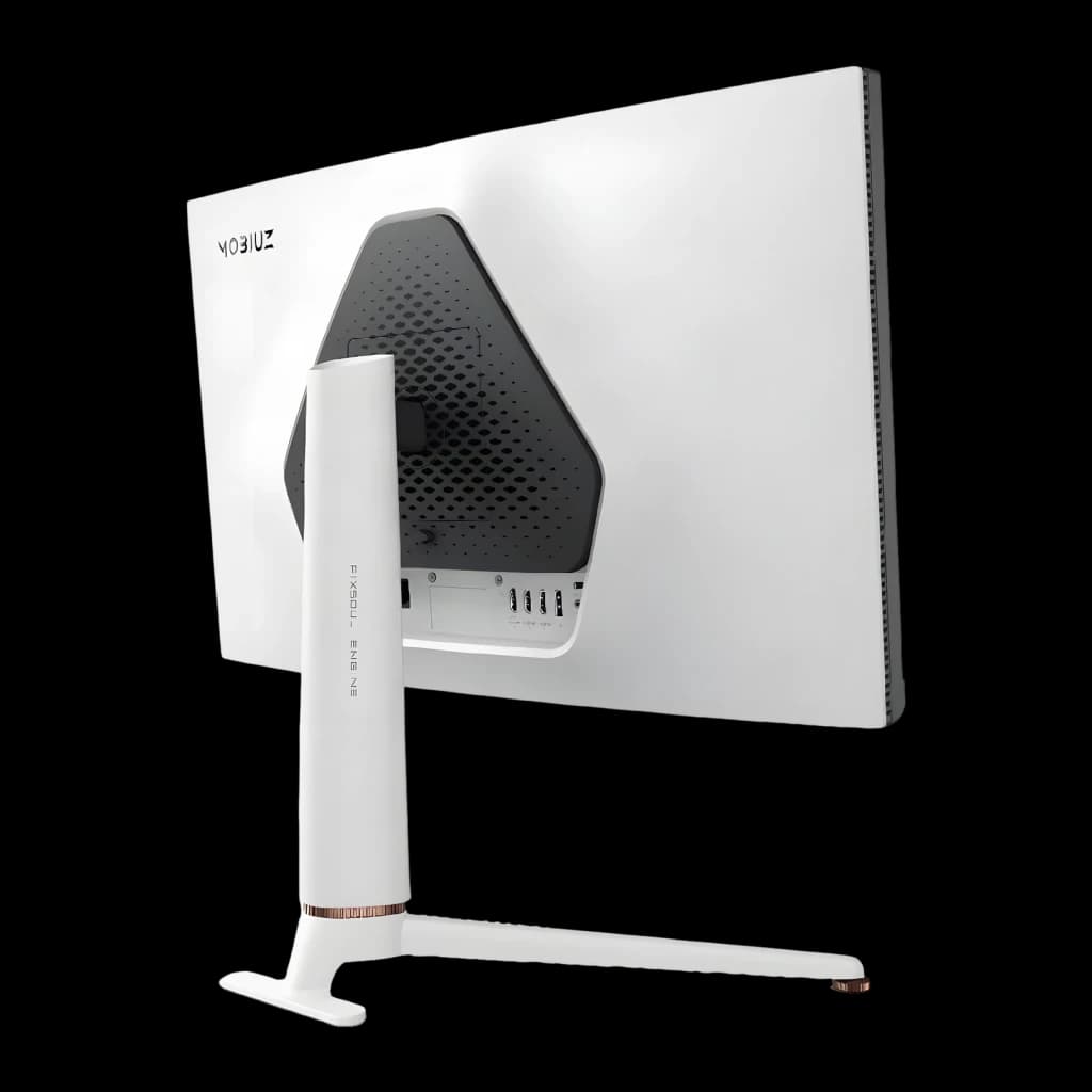 Écran gaming BenQ MOBIUZ 27 pouces 165Hz 4K IPS Noir/Blanc EX271U - panneau arrière noir hexagonal, pied blanc