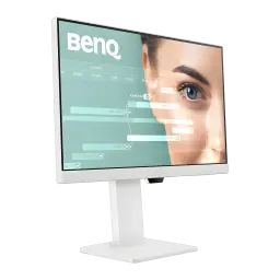 Monitor BenQ 23,8 pulgadas Full HD IPS 100Hz 5 ms Blanco GW2486TC - pantalla encendida con interfaz y rostro