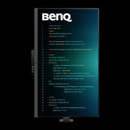 Monitor BenQ 31,5 pulgadas 4K IPS 60Hz 5 ms Negro RD320UA - pantalla con código HTML en modo oscuro y logo BenQ