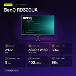 Monitor BenQ 31,5 pulgadas 4K IPS 60Hz 5 ms Negro RD320UA - características, LED