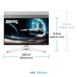 Écran gaming BenQ MOBIUZ EX271Q 27 pouces 180Hz QHD IPS Noir/Blanc - largeur 613,8 mm, hauteur