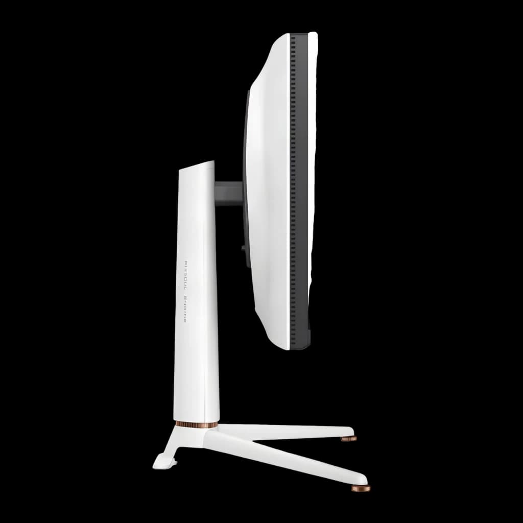 Écran gaming BenQ MOBIUZ EX271Q 27 pouces 180Hz QHD IPS Noir/Blanc - profil fin, pied blanc avec détails cuivrés