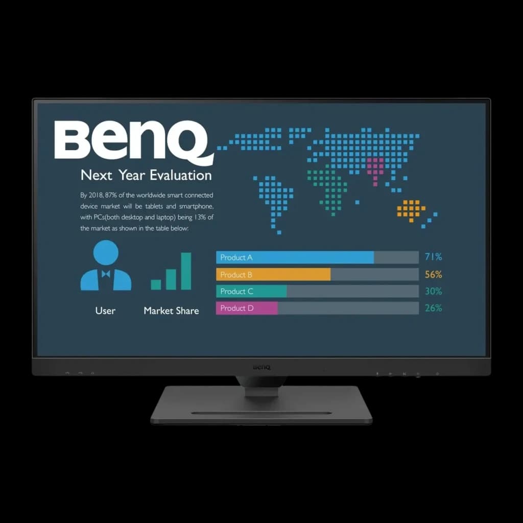 Monitor BenQ 27 pulgadas QHD IPS 75Hz 5 ms Negro BL2790QT - pantalla encendida con infografía de gráficos