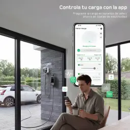 Chargeur Voiture Électrique DÉ 3,7kW Type 2 Câble 5m deM2D03B7NA - contrôle de charge sur smartphone, borne installée
