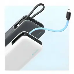 Batterie Externe Cuktech 20000mAh Blanche Câble USB-C Intégré 55W 3 Ports CUKP200NGLLG - 3 (2x USB-C + 1x USB-A)