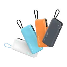Batterie Externe Cuktech 20000mAh Blanche Câble USB-C Intégré 55W 3 Ports CUKP200NGLLG - 20000 mAh