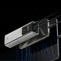 Power Bank Cuktech 10000mAh Gris 150W USB-C + USB-A Charge Rapide CKPB100PGLBL - charge deux smartphones
