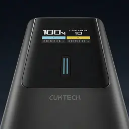 Power Bank Cuktech 10000mAh Noir 150W USB-C + USB-A Charge Rapide CKPB100PGLBL - écran LED affichant
