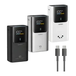 Power Bank Cuktech 10 10000mAh Gris Câble USB-C Intégré 55W Charge Rapide PB1055 - 10000 mAh