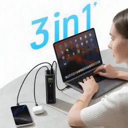 Power Bank Cuktech 20000mAh Noir 210W 2x USB-C + USB-A Charge Rapide PB200U - charge simultanée laptop, smartphone