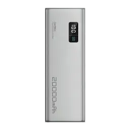 Power Bank Cuktech 20000mAh Gris 85W 2x USB-C 1x USB-A Charge Rapide CUKP200XGLGR - écran LED numérique et gravure