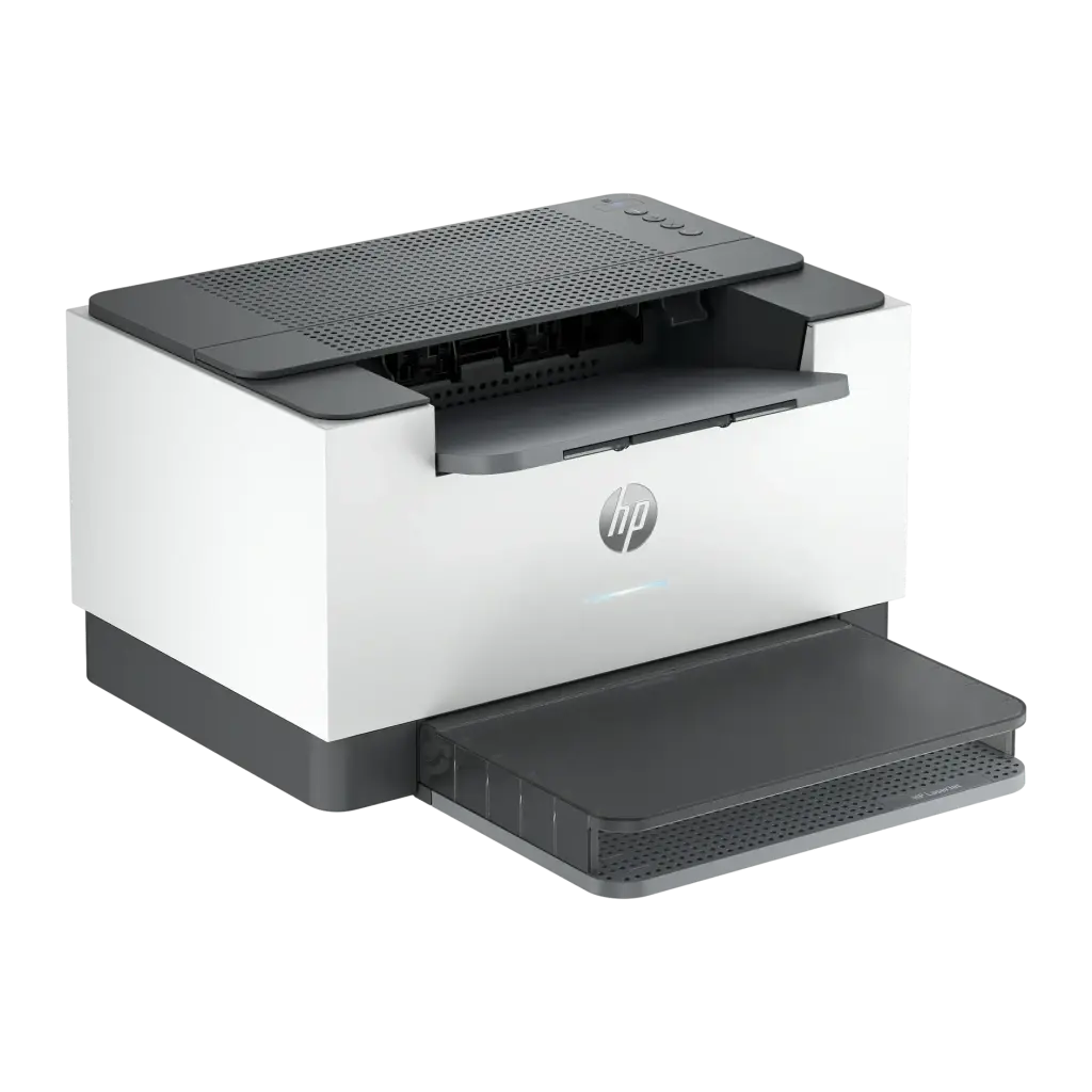 Imprimante laser HP LaserJet M207dw Monochrome WiFi Recto-verso Gris - bac d'entrée ouvert et sortie papier