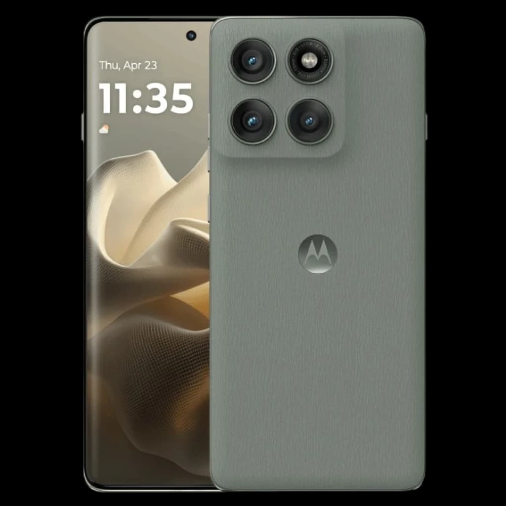 Motorola Edge 60 Pro 5G verde Shadow con pantalla pOLED curva 6,67 pulgadas 120Hz, módulo triple de cámaras traseras grande y acabado mate elegante