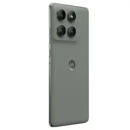 Motorola Edge 60 Pro 5G Verde Shadow con triple cámara trasera en módulo elevado, acabado mate texturizado y logotipo Moto centrado en la trasera