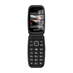 Maxcom MM828L coque 4G bleue pour téléphone à clapet 2,4 pouces, écran couleur, touches larges avec bouton SOS, design compact et robuste