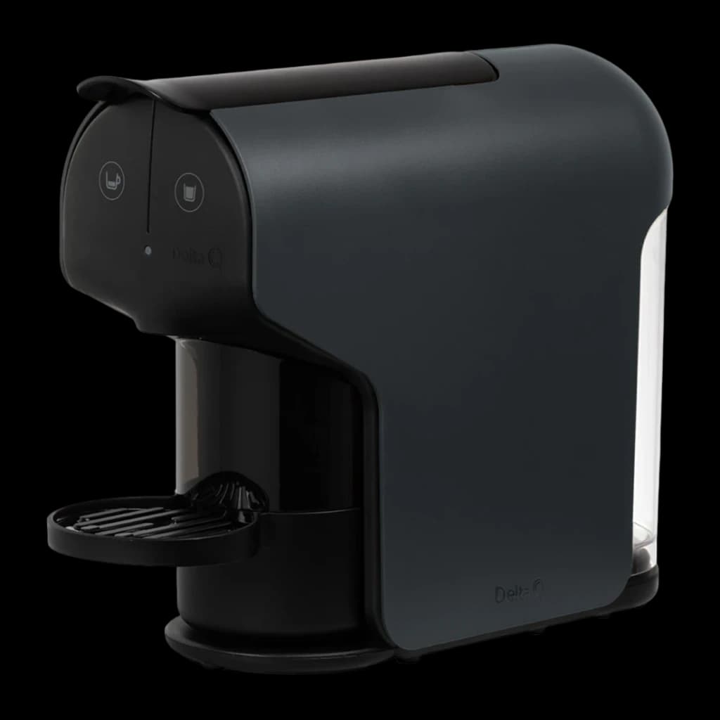 Máquina de cápsulas Delta Q Quick 0,8L 1200W Preto - depósito translúcido lateral e dois botões frontais
