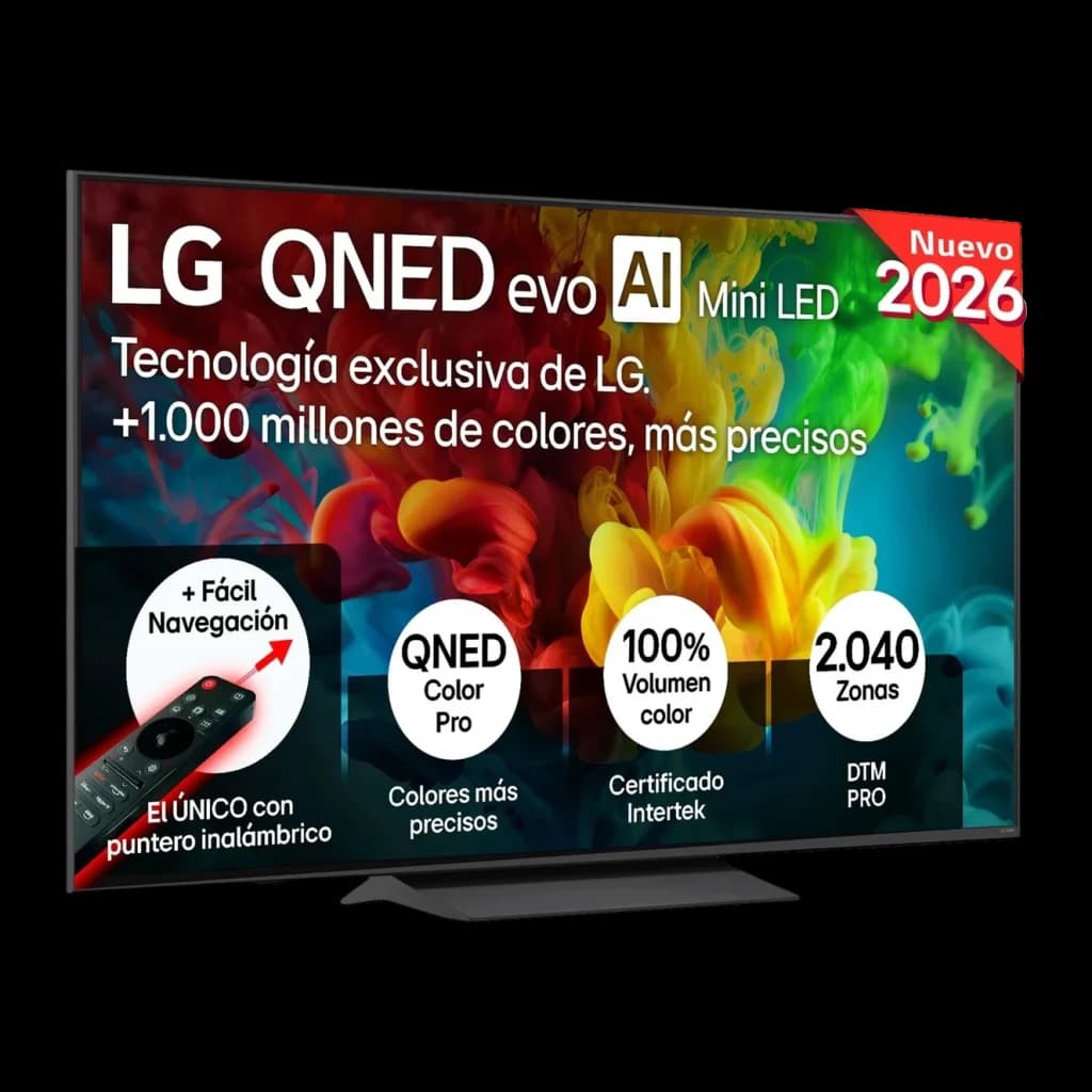 TV LG QNED 55 pulgadas Mini LED 144Hz 4K Negro 55QNED83B6A