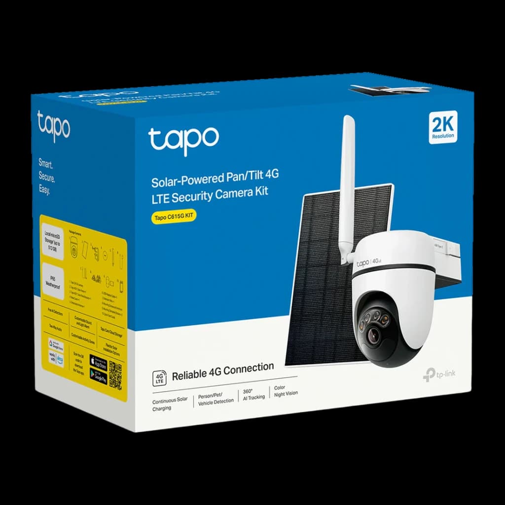Cámara de Vigilancia TP-Link Tapo C615G KIT 4G 2K Exterior IP65 Visión Nocturna Blanco - 25,4 / 2,8 mm (1 / 2.8")