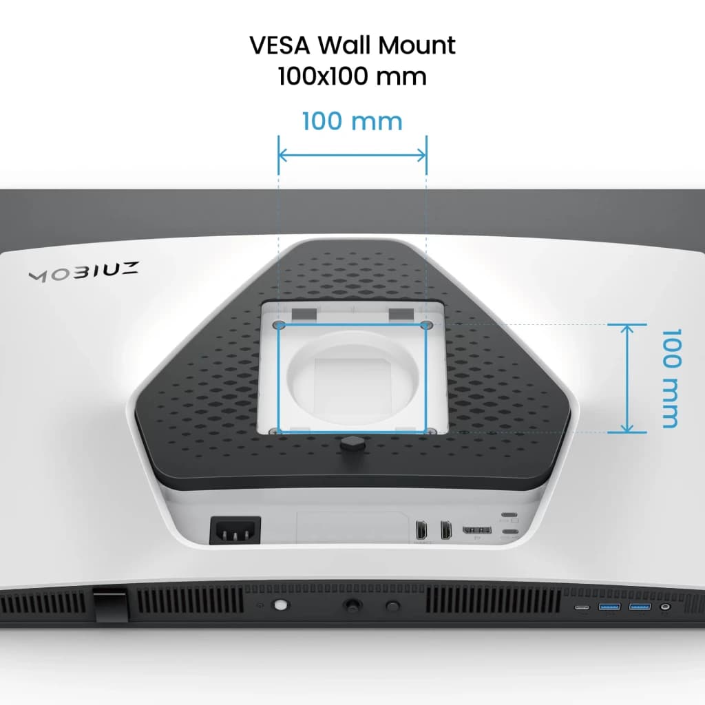 Monitor BenQ MOBIUZ 31.5 pulgadas OLED 240Hz 4K IPS Blanco EX321UZ - patrón VESA 100x100mm y puertos