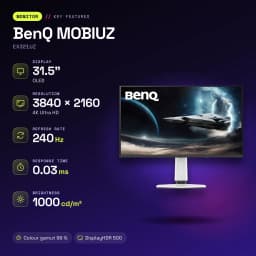 Monitor BenQ MOBIUZ 31.5 pulgadas OLED 240Hz 4K IPS Blanco EX321UZ - características, 80 cm (31.5")