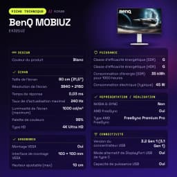 Monitor BenQ MOBIUZ 31.5 pulgadas OLED 240Hz 4K IPS Blanco EX321UZ - características, 3.2 Gen 1 (3.1 Gen 1)
