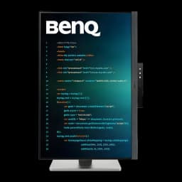 Monitor BenQ RD240Q 24,1 pulgadas WQXGA IPS 60Hz 5 ms Negro - pantalla con código HTML en colores y logo BenQ