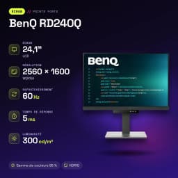 Monitor BenQ RD240Q 24,1 pulgadas WQXGA IPS 60Hz 5 ms Negro - características, 100 x 100 mm