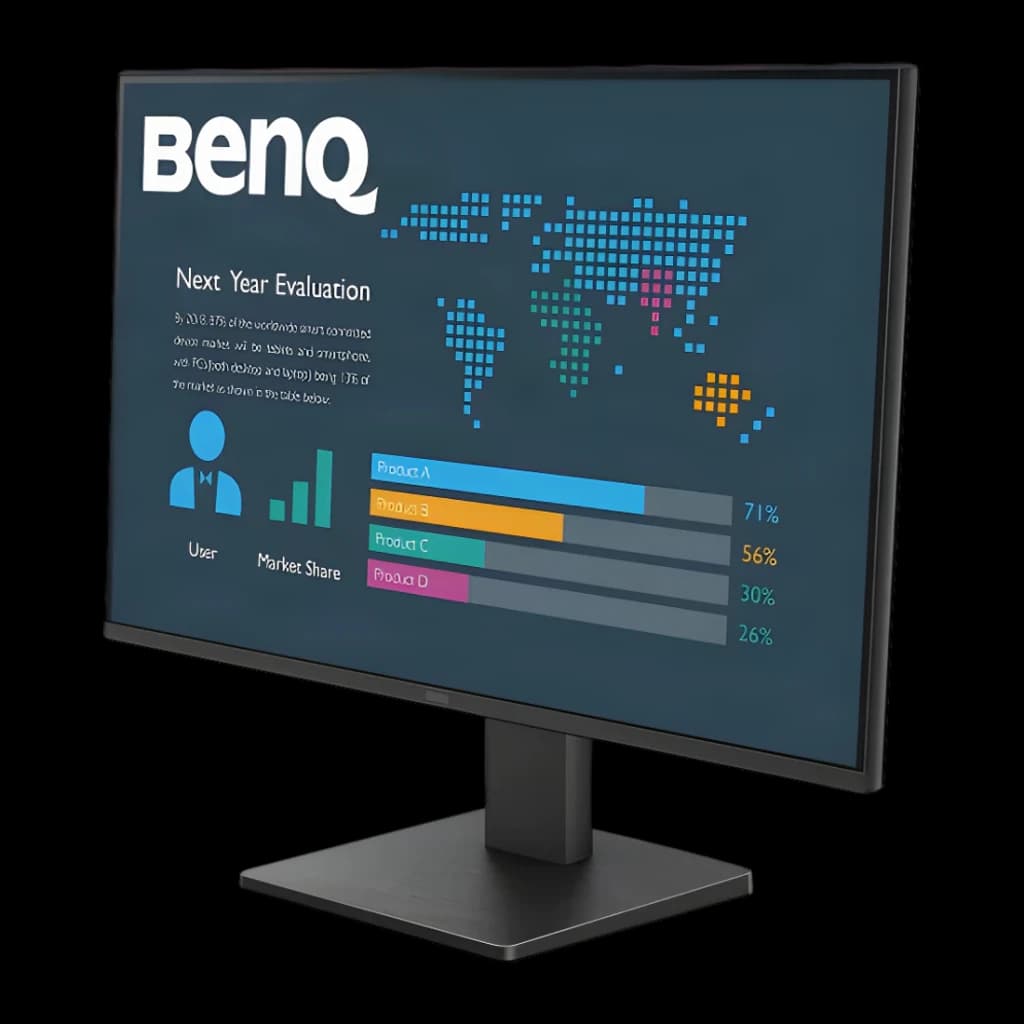 Monitor BenQ 23,8 pulgadas Full HD IPS 120Hz Negro BL2491P - pantalla con dashboard de evaluación y mapa
