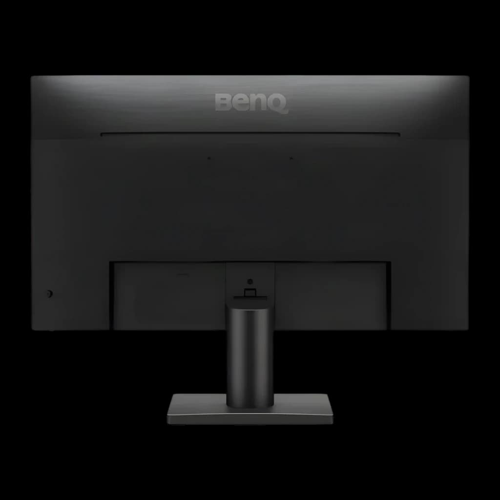 Monitor BenQ 23,8 pulgadas Full HD IPS 120Hz Negro BL2491P - panel posterior con logo BenQ, soporte cilíndrico