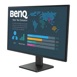 Monitor BenQ 27 pulgadas Full HD IPS 120Hz Negro BL2791P - pantalla encendida con dashboard de gráficos y mapa